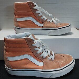 Vans Sk8-Hi Orange and White All Canvas High Top Youth 3.5 - Mens 3.5 - Womens 5
